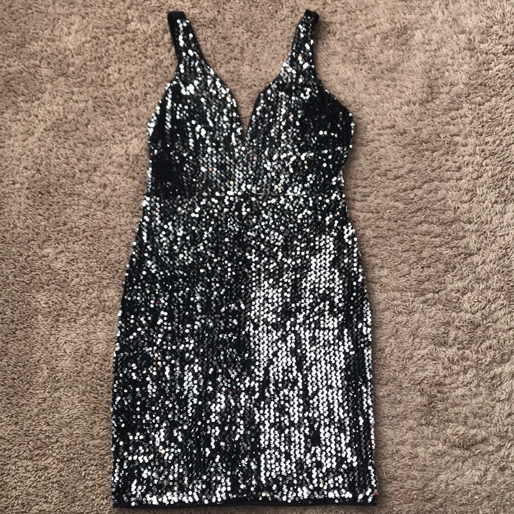 Black sequin party dress- new, never worn!
